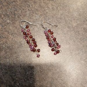 Pink and red stone earrings